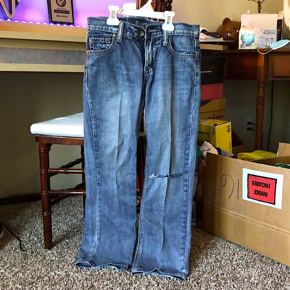 (Used) Request Jean Premium - Blue Jean with ONE RIP ON LEFT LEG